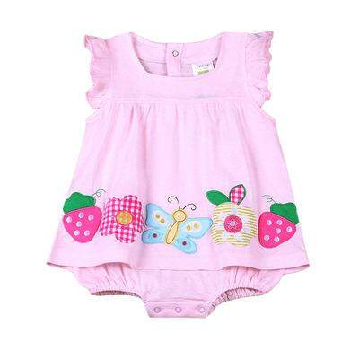 Macaquinhos-Vestidos Estampados Regata Bebê Menina | 6-18 Meses-amarelo,azul,bebê menina,borboleta,coração,florzinha,macaquinho menina,menina,moranguinhos,rosa,vermelho