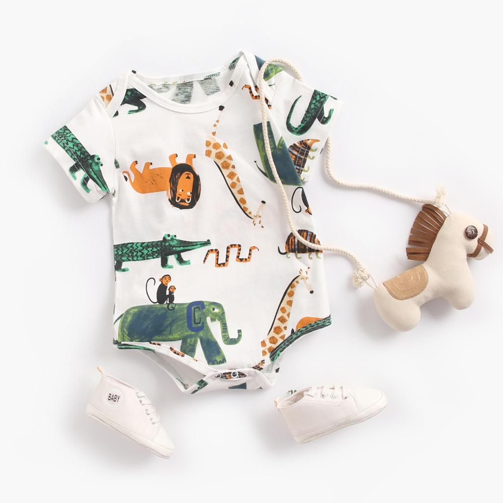 body estampado animais de manga curta bebê menino 0 3 6 9 12 18 24 meses anos botão abotoadura fofo passeio verão fresco fresquinho leve roupa criança infantil branco