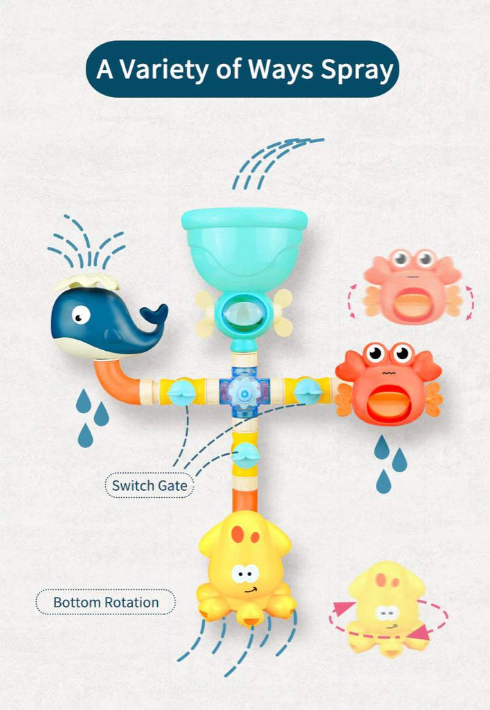 Brinquedo de Banho Bebê - Tubos de Água c/Bichinhos-banho,bichinhos,brincar no banho,brinquedo