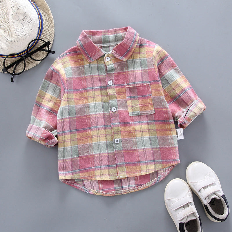 Camisa Xadrez Bebê Menino Várias Cores | 1-4 Anos, Rosa