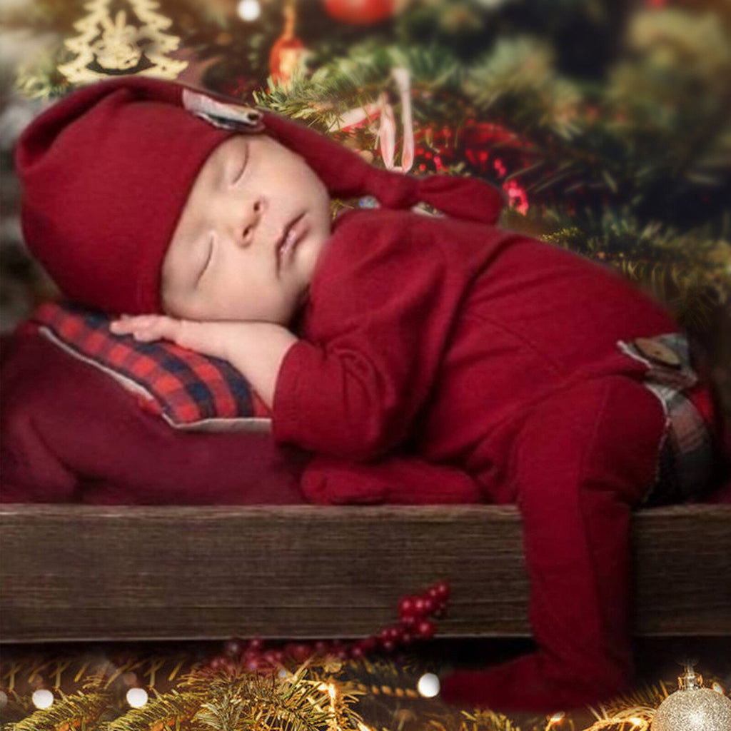 conjuntos ensaio de natal para recem nascido newborn macacão gorro touca chapéu bebê menino menina papai mamãe noel fotos vermelho