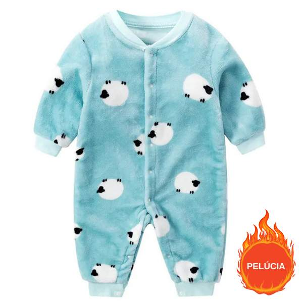 Macacão Soft de Pelúcia para Bebê Abertura Total| 0-18 Meses-bichinhos,estampado,fleece,inverno,macacão bebe,macacão infantil,macacão menina,macacão menino,menina,menino,pelúcia,roupa bebe,roupa menina,unisex