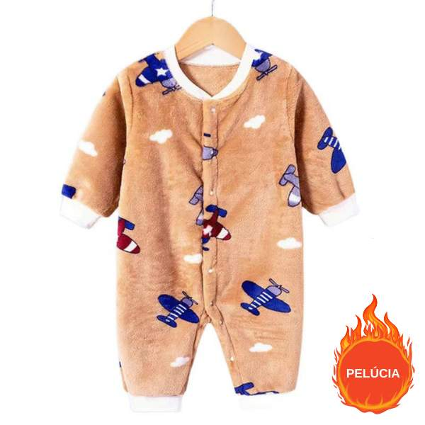 Macacão Soft de Pelúcia para Bebê Abertura Total| 0-18 Meses-bichinhos,estampado,fleece,inverno,macacão bebe,macacão infantil,macacão menina,macacão menino,menina,menino,pelúcia,roupa bebe,roupa menina,unisex