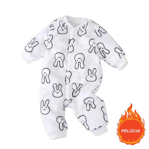 Macacão Soft de Pelúcia para Bebê Abertura Total| 0-18 Meses-bichinhos,estampado,fleece,inverno,macacão bebe,macacão infantil,macacão menina,macacão menino,menina,menino,pelúcia,roupa bebe,roupa menina,unisex