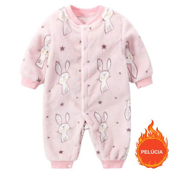 Macacão Soft de Pelúcia para Bebê Abertura Total| 0-18 Meses-bichinhos,estampado,fleece,inverno,macacão bebe,macacão infantil,macacão menina,macacão menino,menina,menino,pelúcia,roupa bebe,roupa menina,unisex