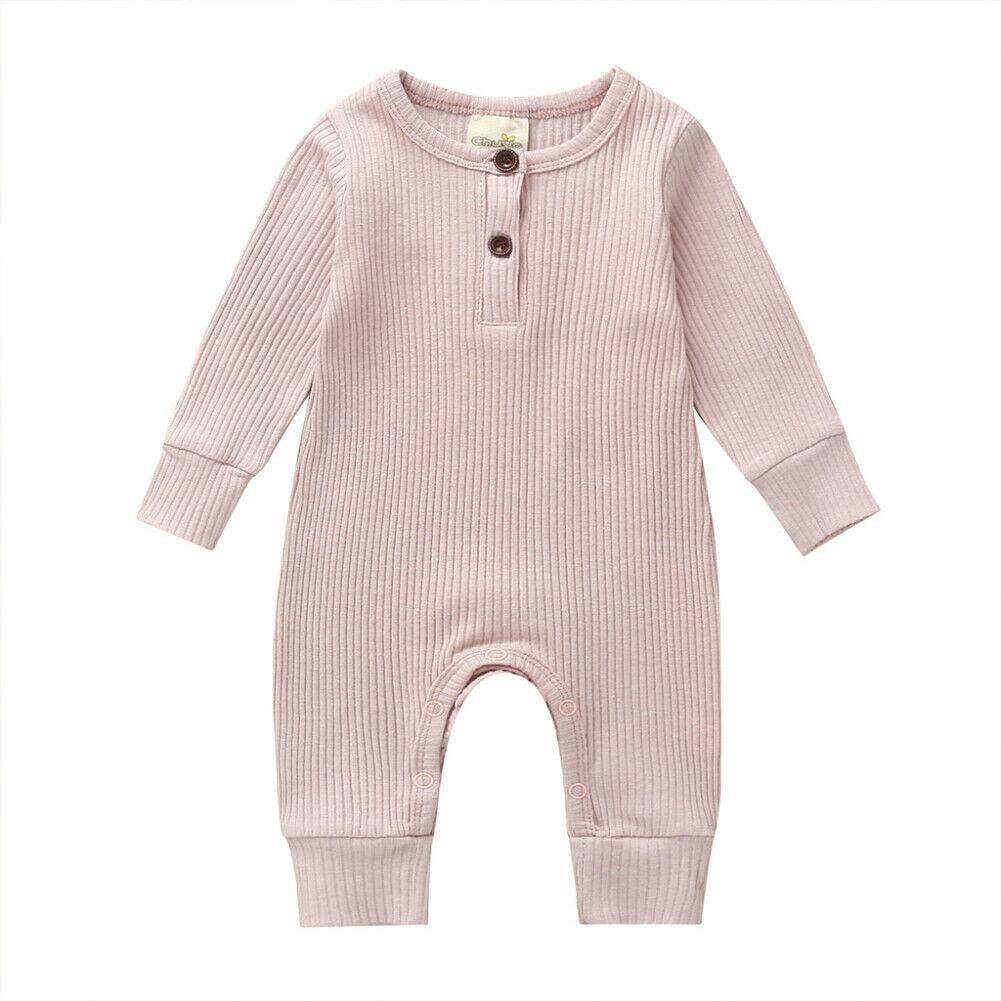 Macacão Canelado Botões de Manga Bebê Unisex | 0-18 Meses-Attena Baby Shop-macacão algodão,macacão bebe,macacão infantil,macacão menina,macacão menino,menina,roupa bebe,roupa menina,unisex