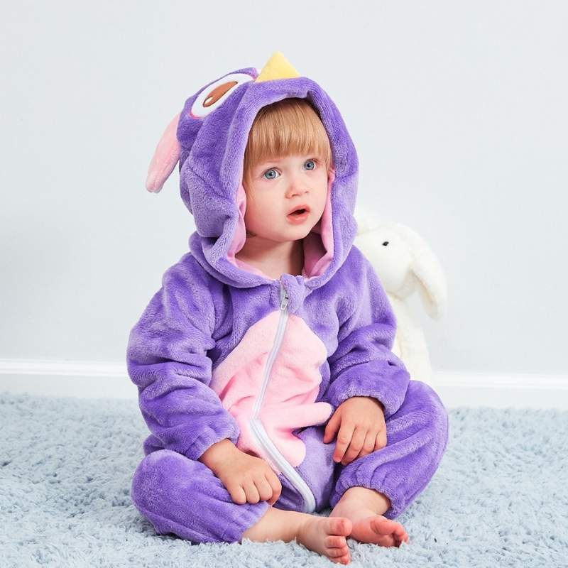 Pijama-Fantasia de Bichinhos de Plush para Bebês c/ Capuz