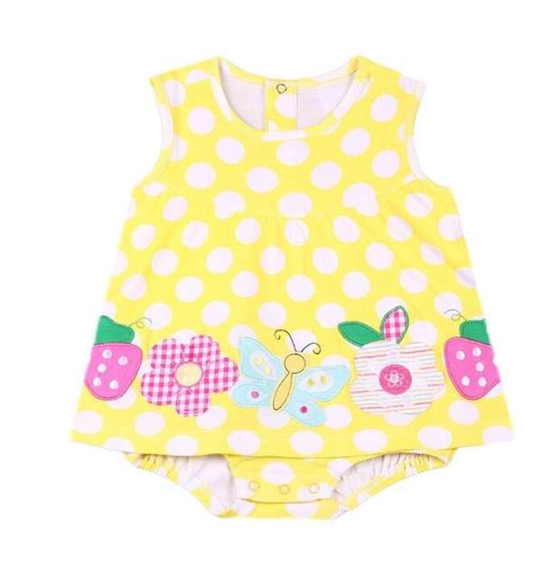 Macaquinhos-Vestidos Estampados Regata Bebê Menina | 6-18 Meses-amarelo,azul,bebê menina,borboleta,coração,florzinha,macaquinho menina,menina,moranguinhos,rosa,vermelho