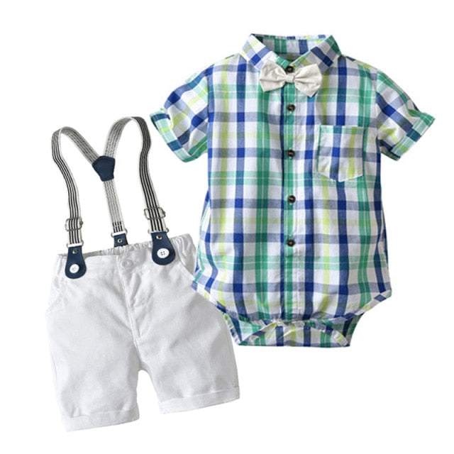 Conjunto Camisa Borboleta + Short c/Suspensórios Bebê Menino | 0 Meses - 3 Anos-conjunto de verão bebe menino,conjunto menino,menino,suspensórios