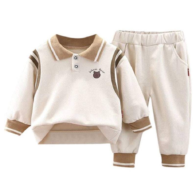 Conjunto Moletom Polo Ursinho Bebê Menino | 6 Meses - 5 Anos-menino