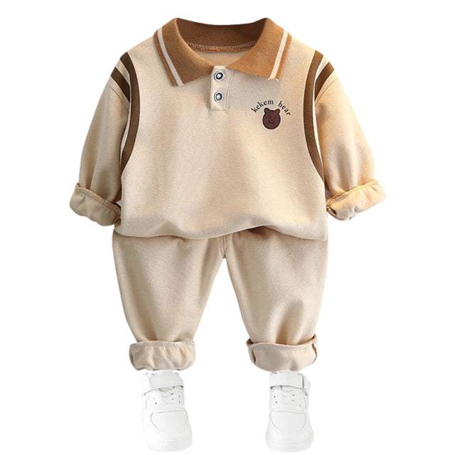 Conjunto Moletom Polo Ursinho Bebê Menino | 6 Meses - 5 Anos-menino