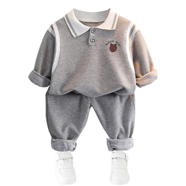 Conjunto Moletom Polo Ursinho Bebê Menino | 6 Meses - 5 Anos-menino