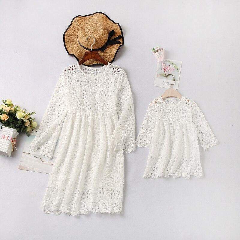 Vestido de Renda Branco Mãe e Filha | 6 Meses - 4 Anos-Internacional-menina,mãe,mãe e filha,rendas,roupa bebe,roupa menina,vestido